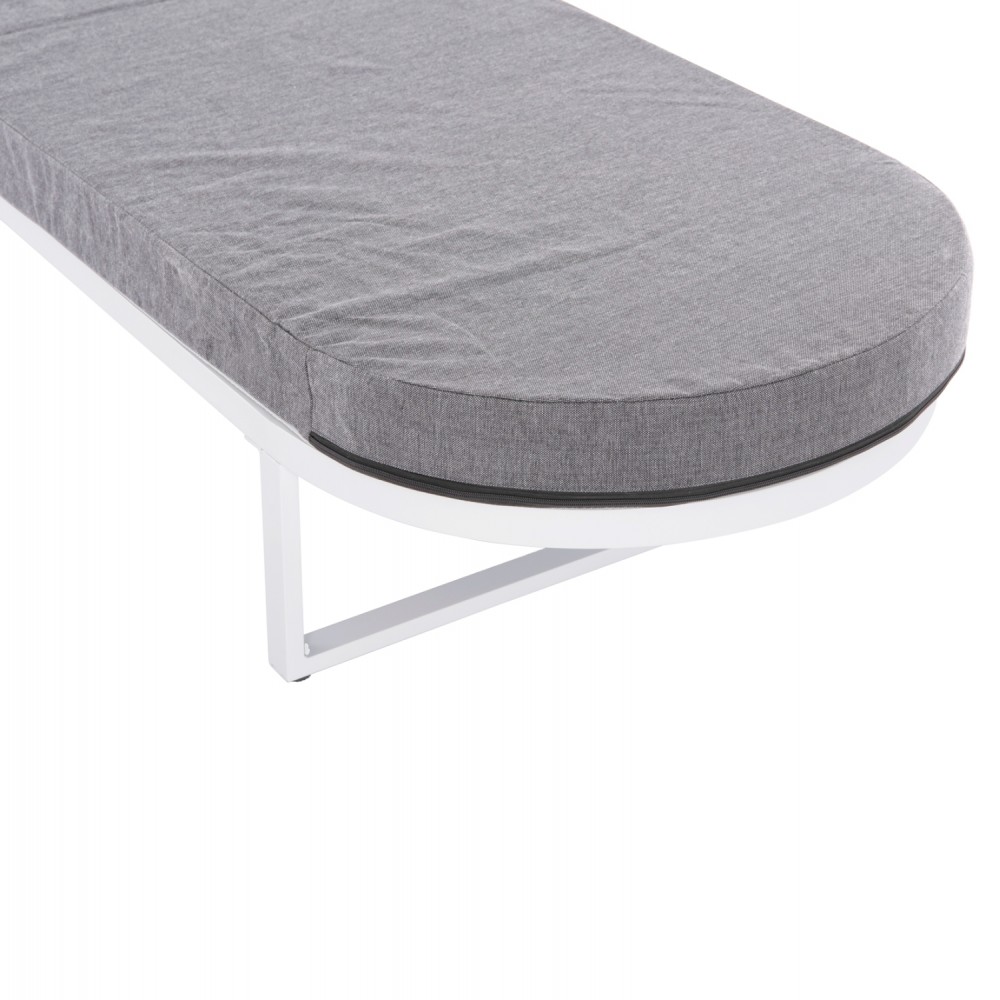 Ξαπλώστρα "MALLOW" από αλουμίνο σε λευκό χρώμα 198x71x40.5/103