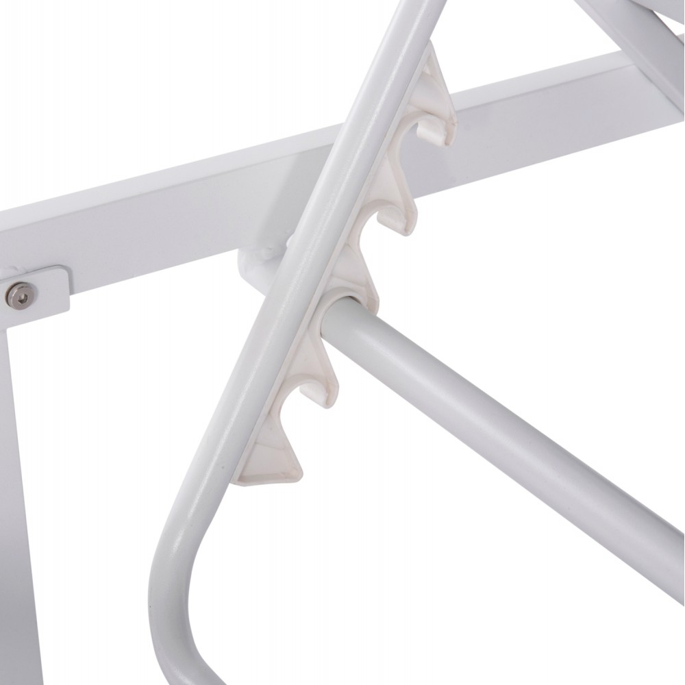 Ξαπλώστρα "MALLOW" από αλουμίνο σε λευκό χρώμα 198x71x40.5/103