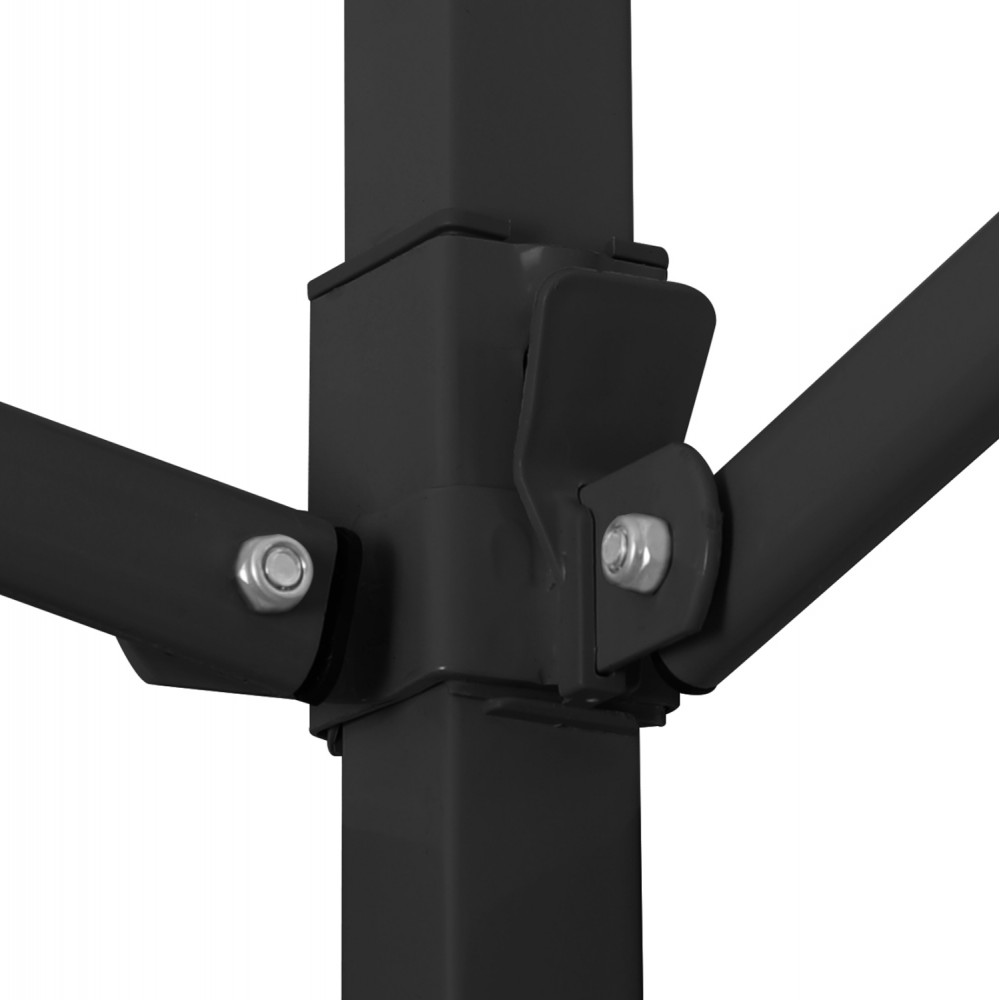 Κιόσκι "MATTHEW" πτυσσόμενο από ύφασμα/μέταλλο σε λευκό/μαύρο χρώμα 3x4.5x3.10