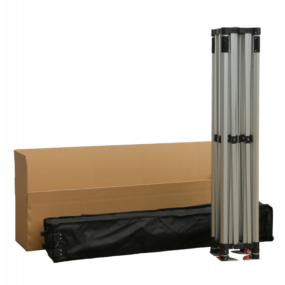 Κιόσκι "CRESSEN" πτυσσόμενο από αλουμίνιο/ύφασμα σε ασημί/λευκό χρώμα 3x3x3.4