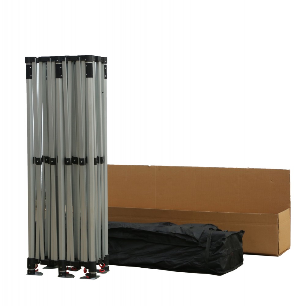 Κιόσκι "CRESSEN" πτυσσόμενο από αλουμίνιο/ύφασμα σε ασημί/λευκό χρώμα 3x6x3,4