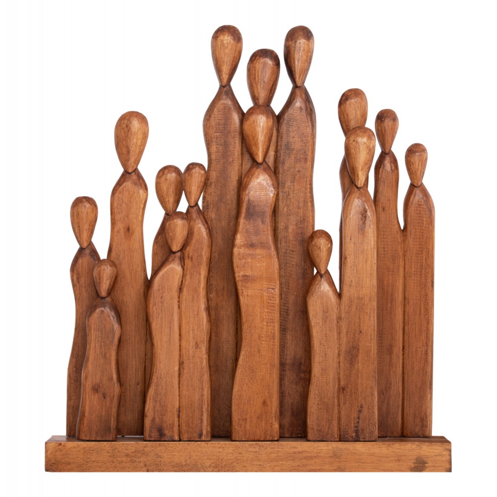 Επιτραπέζιο διακοσμητικό "PRIMATE" από ξύλο σε φυσικό χρώμα 68x10x76