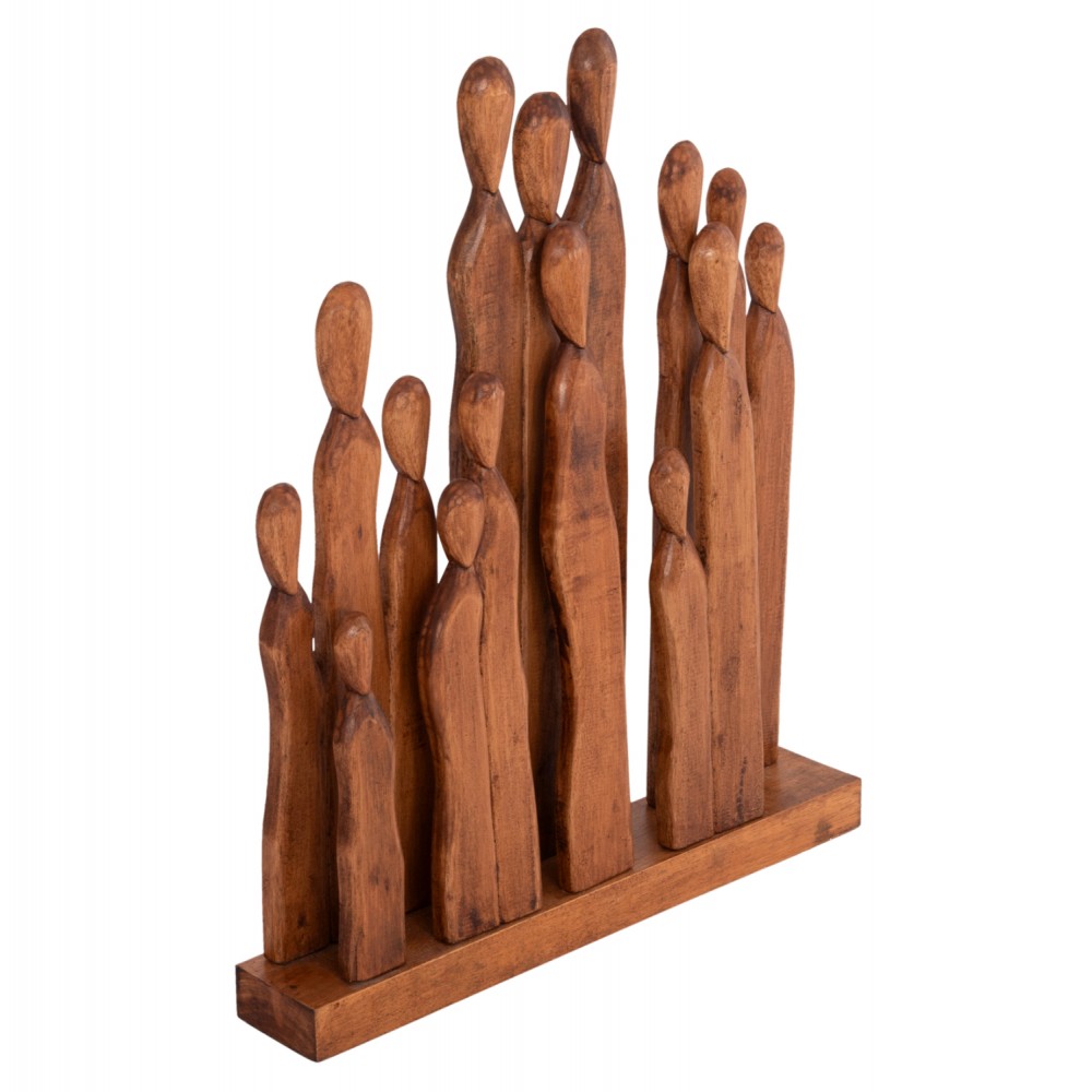 Επιτραπέζιο διακοσμητικό "PRIMATE" από ξύλο σε φυσικό χρώμα 68x10x76