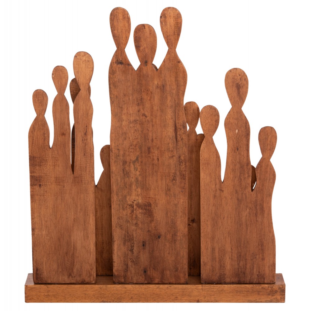 Επιτραπέζιο διακοσμητικό "PRIMATE" από ξύλο σε φυσικό χρώμα 68x10x76