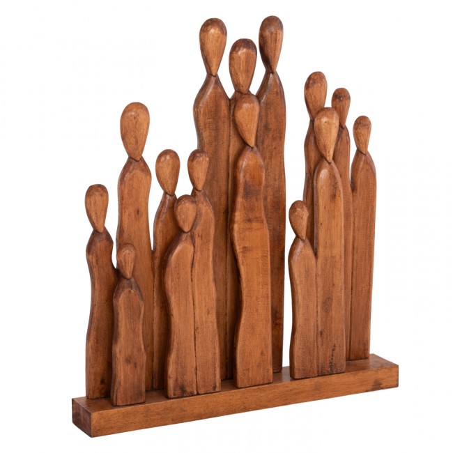 Επιτραπέζιο διακοσμητικό "PRIMATE" από ξύλο σε φυσικό χρώμα 68x10x76