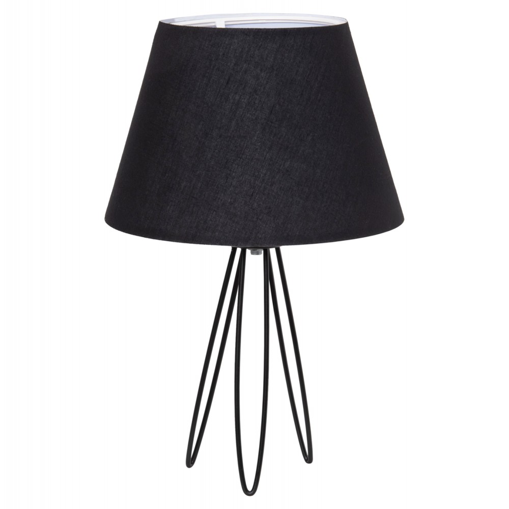 Επιτραπέζιο φωτιστικό "LIVO" από μέταλλο/ύφασμα σε μαύρο χρώμα Φ22x36