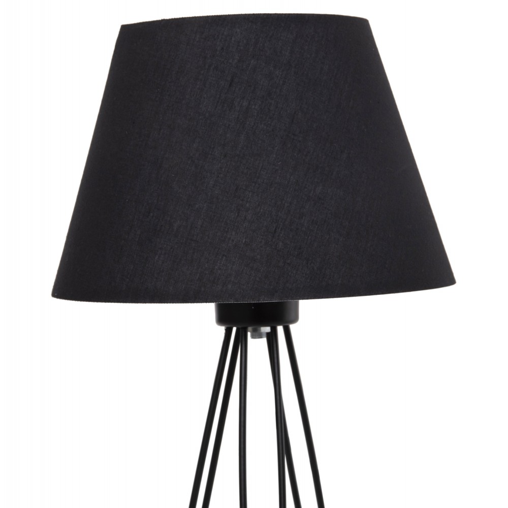 Επιτραπέζιο φωτιστικό "LIVO" από μέταλλο/ύφασμα σε μαύρο χρώμα Φ22x36