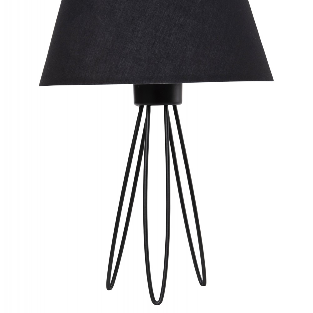 Επιτραπέζιο φωτιστικό "LIVO" από μέταλλο/ύφασμα σε μαύρο χρώμα Φ22x36