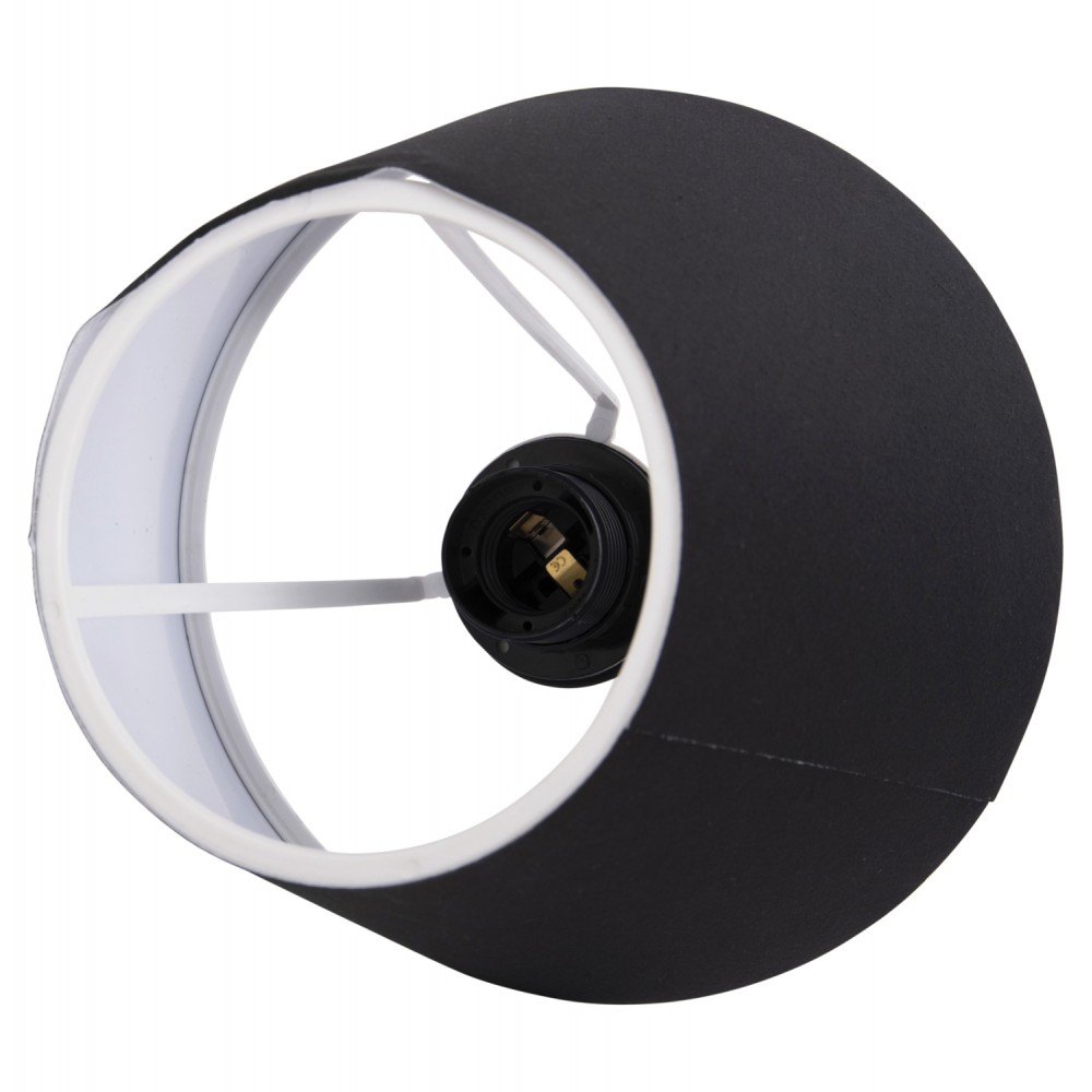 Επιτραπέζιο φωτιστικό "LIVO" από μέταλλο/ύφασμα σε μαύρο χρώμα Φ22x36