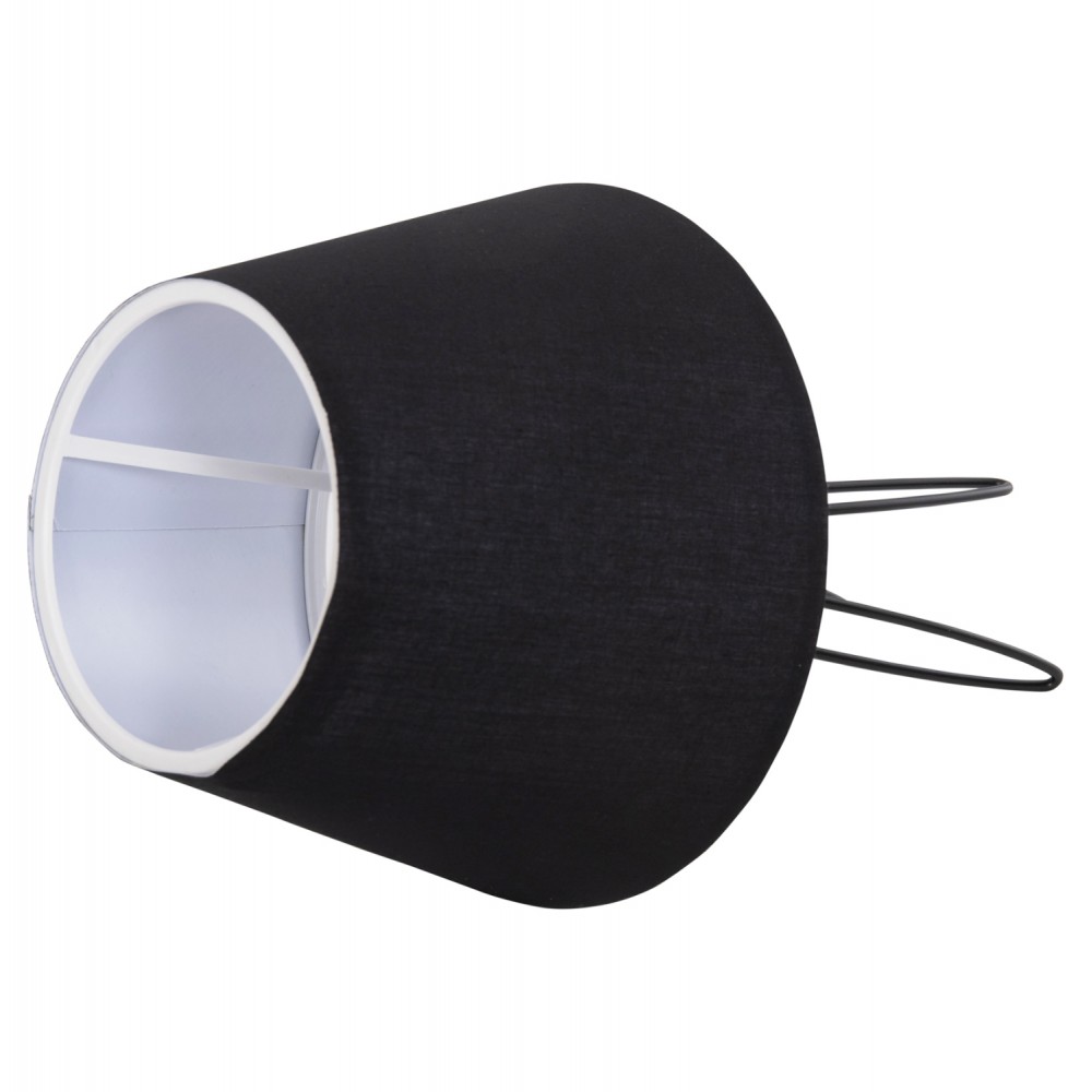 Επιτραπέζιο φωτιστικό "LIVO" από μέταλλο/ύφασμα σε μαύρο χρώμα Φ22x36