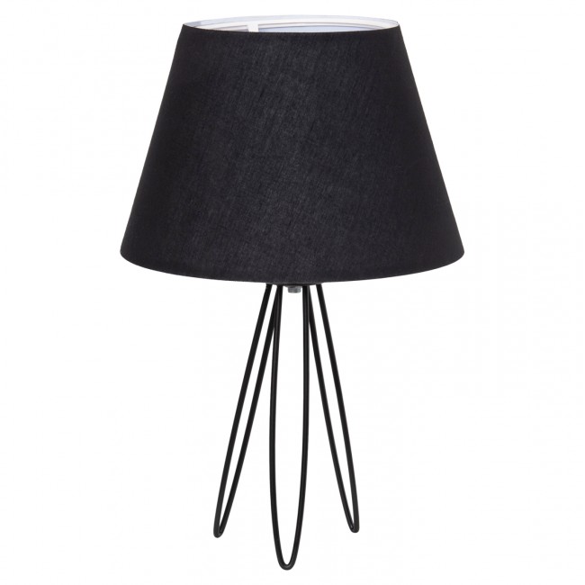 Επιτραπέζιο φωτιστικό "LIVO" από μέταλλο/ύφασμα σε μαύρο χρώμα Φ22x36