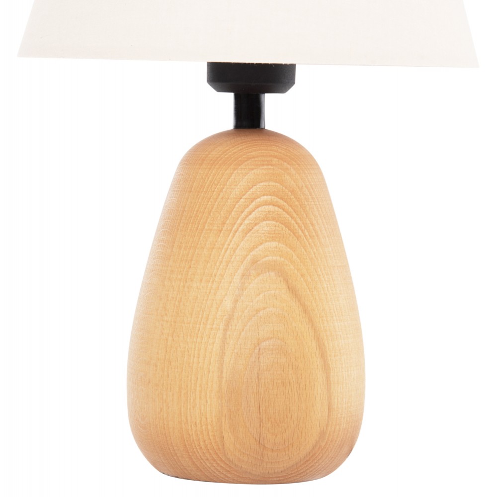 Επιτραπέζιο φωτιστικό "CONNI" από ξύλο/ύφασμα σε χρώμα φυσικό/εκρού Φ23x34