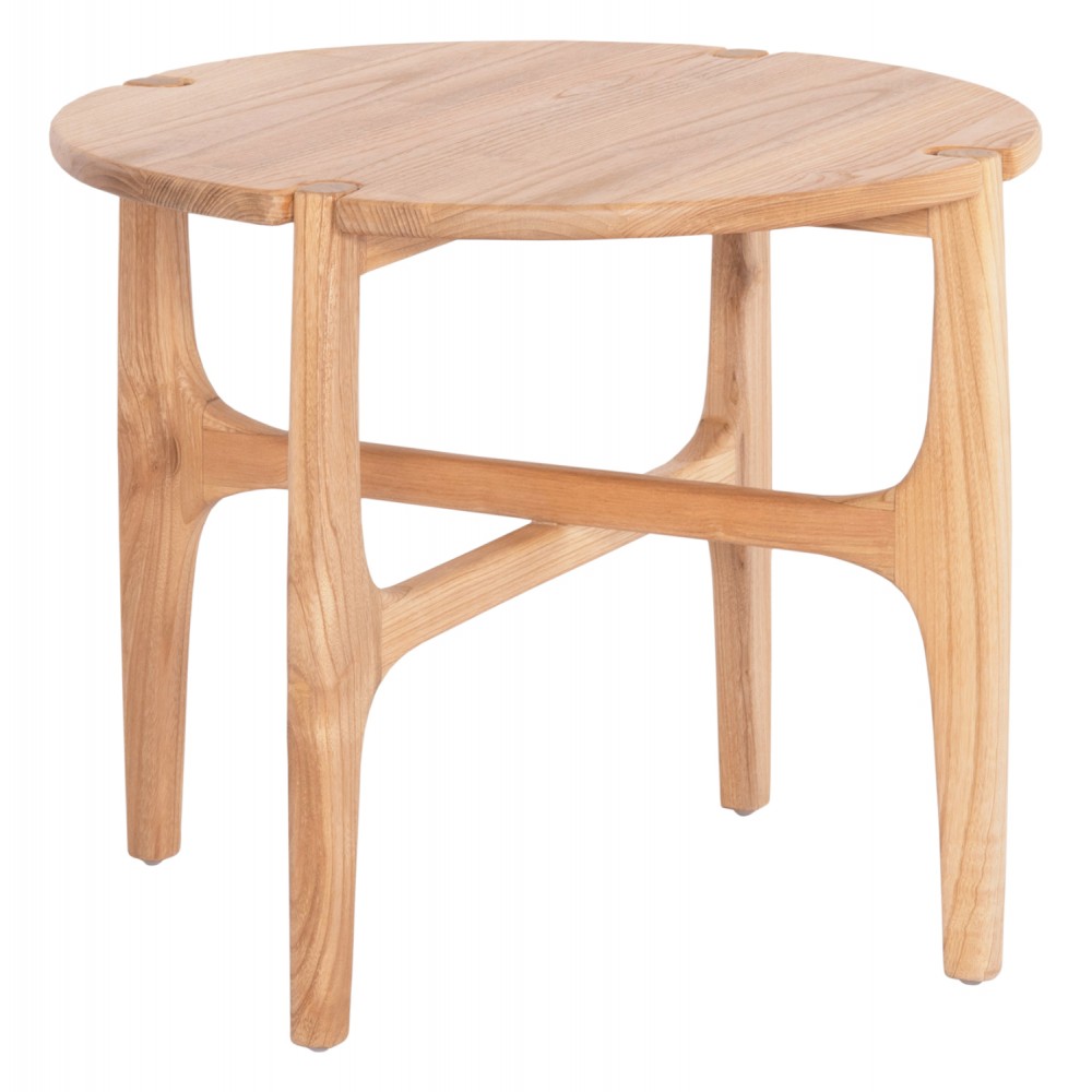Τραπέζι βοηθητικό "KATAL" από ξύλο σε χρώμα φυσικό Φ59.5x50.5