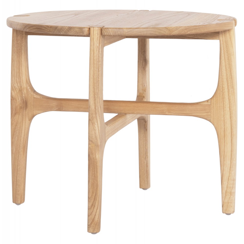 Τραπέζι βοηθητικό "KATAL" από ξύλο σε χρώμα φυσικό Φ59.5x50.5
