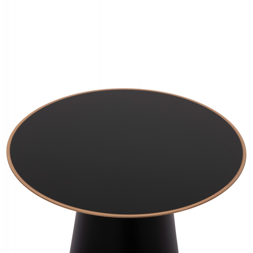 Σετ τραπέζια σαλονιού "BALLI" 2τμχ από μέταλλο σε χρώμα μαύρο/χρυσό Φ50 & Φ40