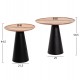 Σετ τραπέζια σαλονιού "RIFF" 2τμχ από μέταλλο/ξύλο σε χρώμα μαύρο/φυσικό Φ60 & Φ40