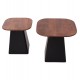 Σετ τραπέζια σαλονιού "VAIOLA" 2τμχ από μέταλλο/ξύλο σε χρώμα μαύρο/καρυδί 50x50 & 40x40