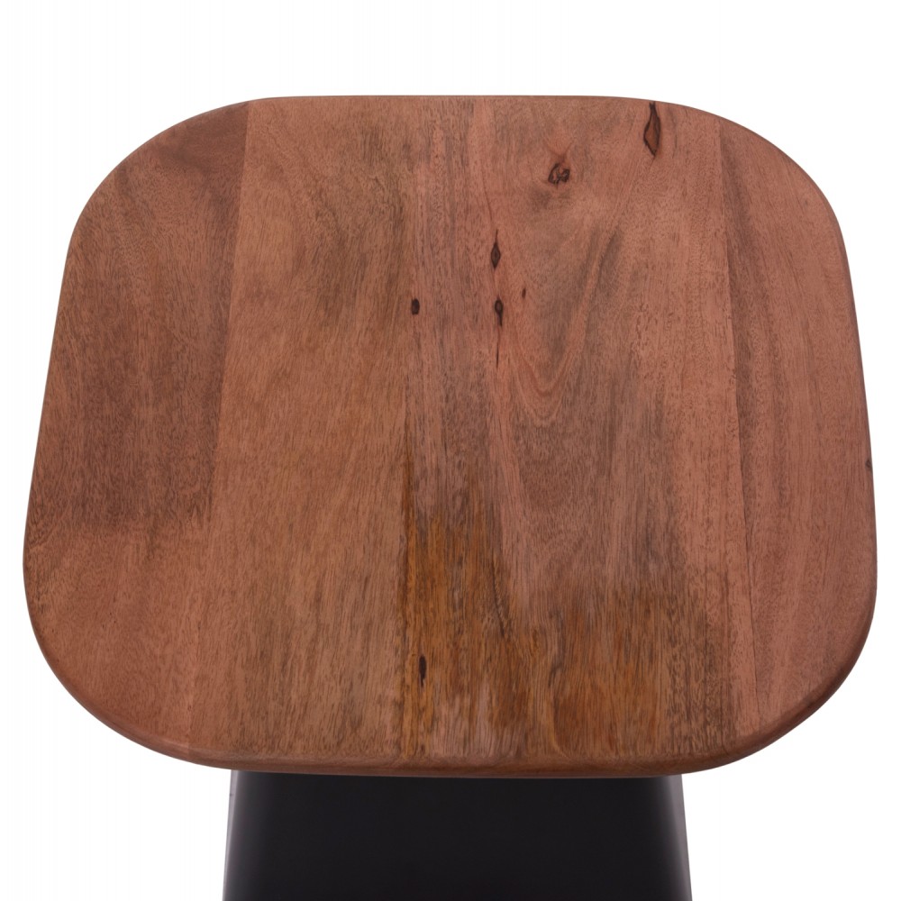 Σετ τραπέζια σαλονιού "VAIOLA" 2τμχ από μέταλλο/ξύλο σε χρώμα μαύρο/καρυδί 50x50 & 40x40