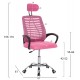 Πολυθρόνα εργασίας "TRAIL2" από ύφασμα/μέταλλο σε χρώμα ροζ 61x61x116