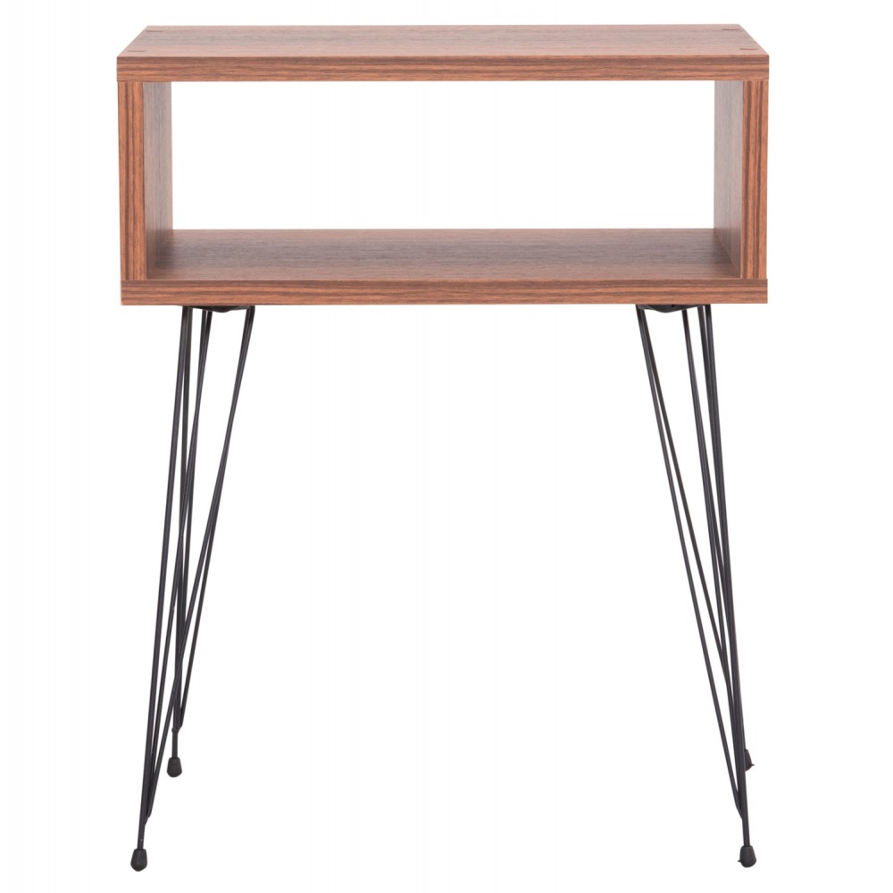 Κομοδίνο "TODD" σε χρώμα καρυδί/μαύρο 45.5x29.5x58.5