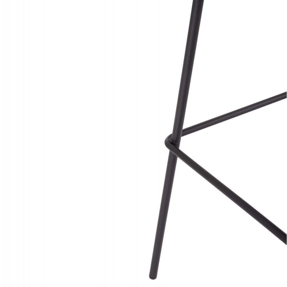 Σκαμπώ μπαρ "VINCENT" από μέταλλο/ύφασμα σε χρώμα μαύρο/καφέ 47x46x104