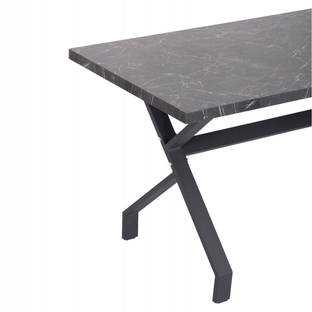 Τραπέζι τραπεζαρίας "LANA" σε χρώμα μαύρο μαρμάρου 140x70x72.5