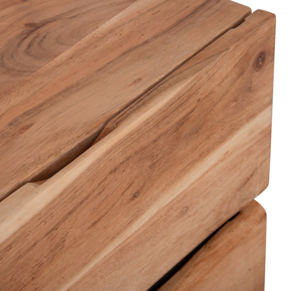 Κομοδίνο "ALICIA" από ξύλλο/μέταλλο σε φυσικό/μαύρο χρώμα 45x35x56