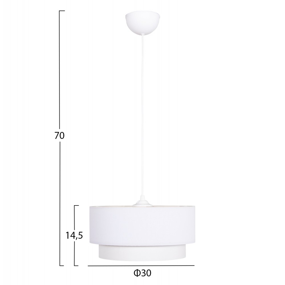 Φωτιστικό οροφής "KRIKS" από pvc σε χρώμα λευκό Φ30x70