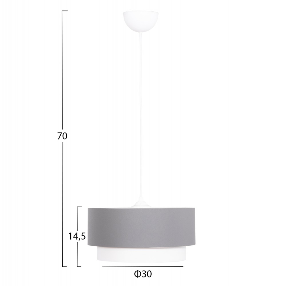 Φωτιστικό οροφής "KRIKS" από pvc σε χρώμα γκρι/λευκό Φ30x70