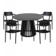 Σετ τραπεζαρίας 5τμχ "OSLO" από ξύλο σε χρώμα μαύρο Φ120x76.5