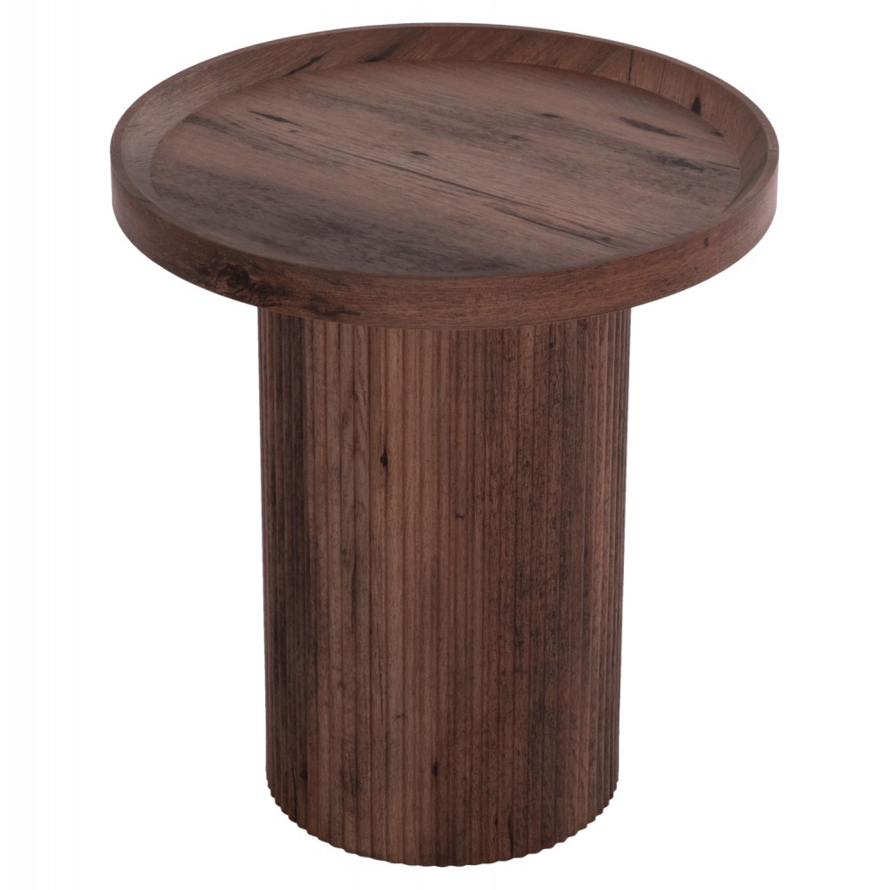 Βοηθητικό τραπέζι "MARGON" από mdf σε χρώμα σκούρο καφέ Φ45x50.5