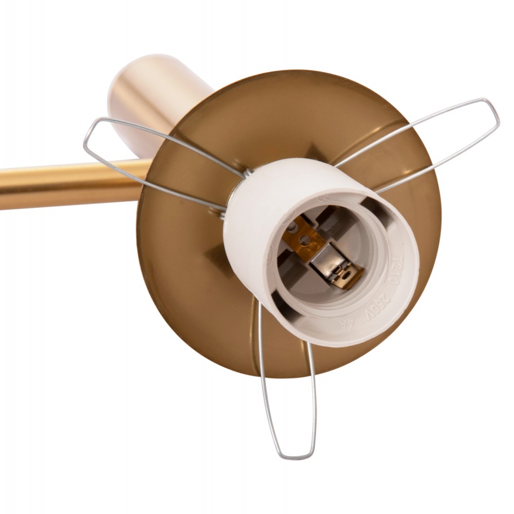 Απλίκα τοίχου "HOMY" από μέταλλο/γυαλί σε χρώμα χρυσό 14x21x33