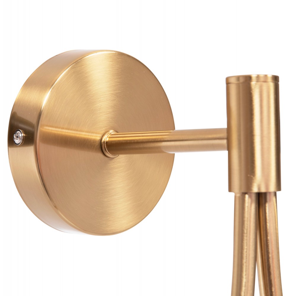 Απλίκα τοίχου "BAIS" από μέταλλο σε χρώμα χρυσό 21x21x44