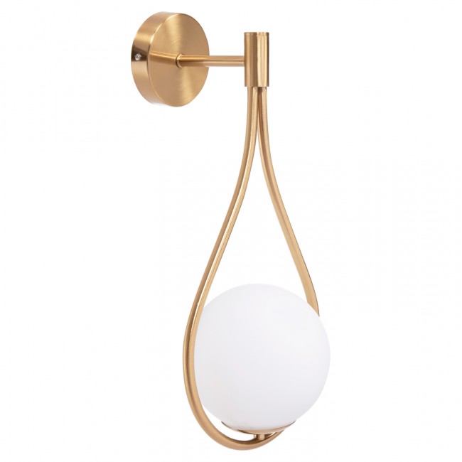 Απλίκα τοίχου "BAIS" από μέταλλο σε χρώμα χρυσό 21x21x44