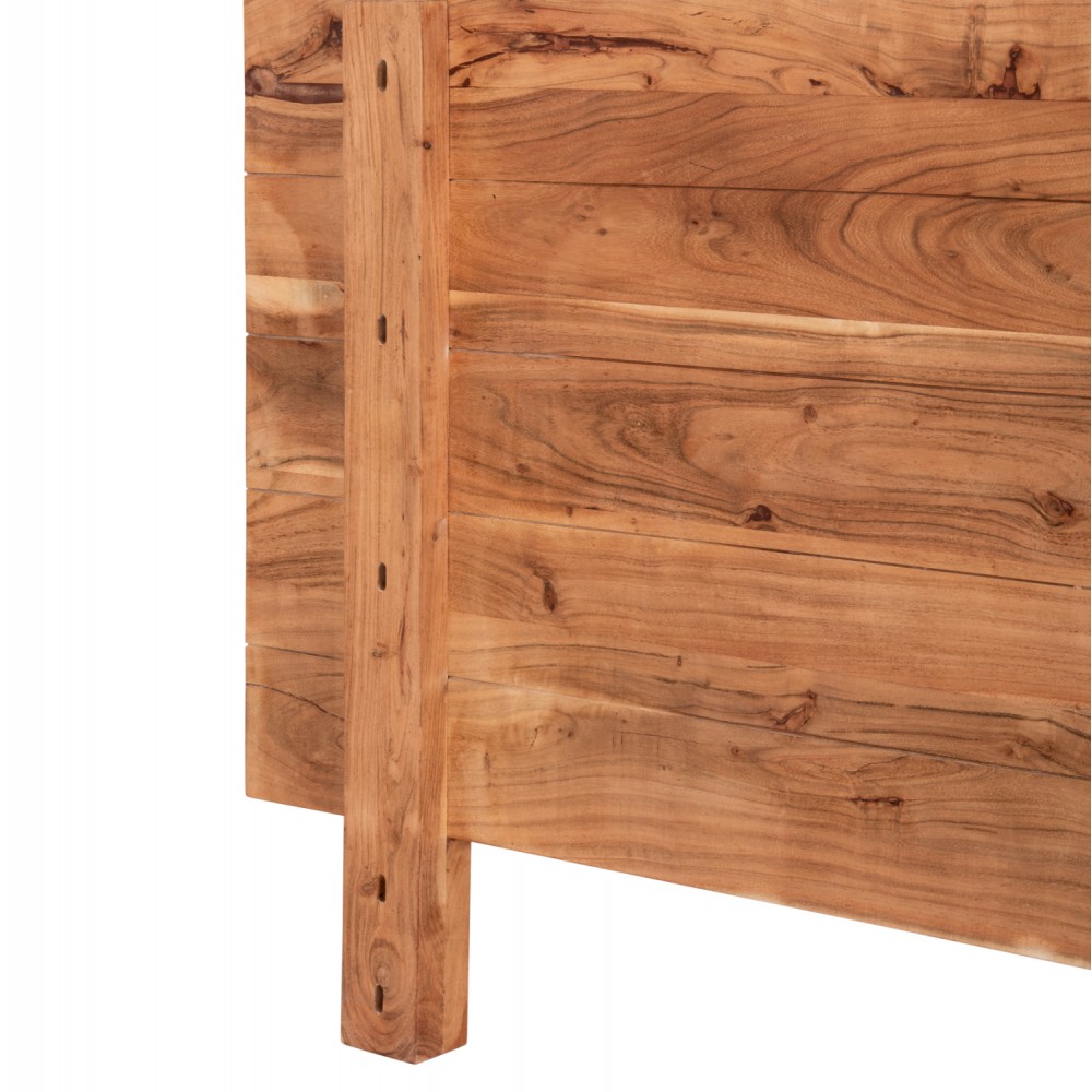 Κρεβάτι "ALICIA" από ξύλο/μέταλλο σε χρώμα φυσικό/μαύρο 217x180.5x30-94