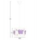 Φωτιστικό παιδικό "LEPTIR" από μέταλλο σε λευκό/μωβ χρώμα Φ23x70 Ε27