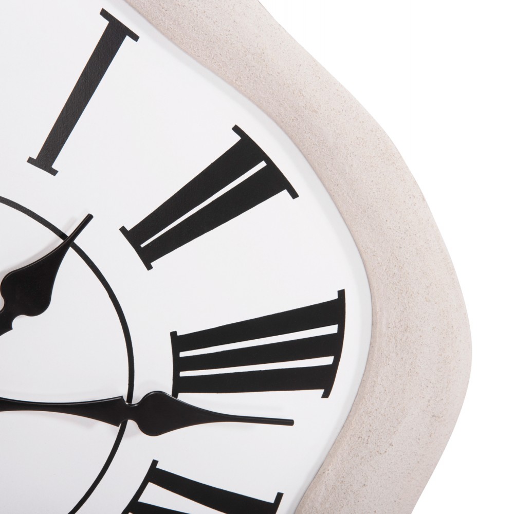 Ρολόι τοίχου "SANTORINI" από mdf σε χρώμα υπόλευκο/μαύρο 58x2.5x61