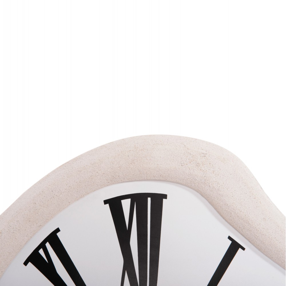 Ρολόι τοίχου "SANTORINI" από mdf σε χρώμα υπόλευκο/μαύρο 58x2.5x61