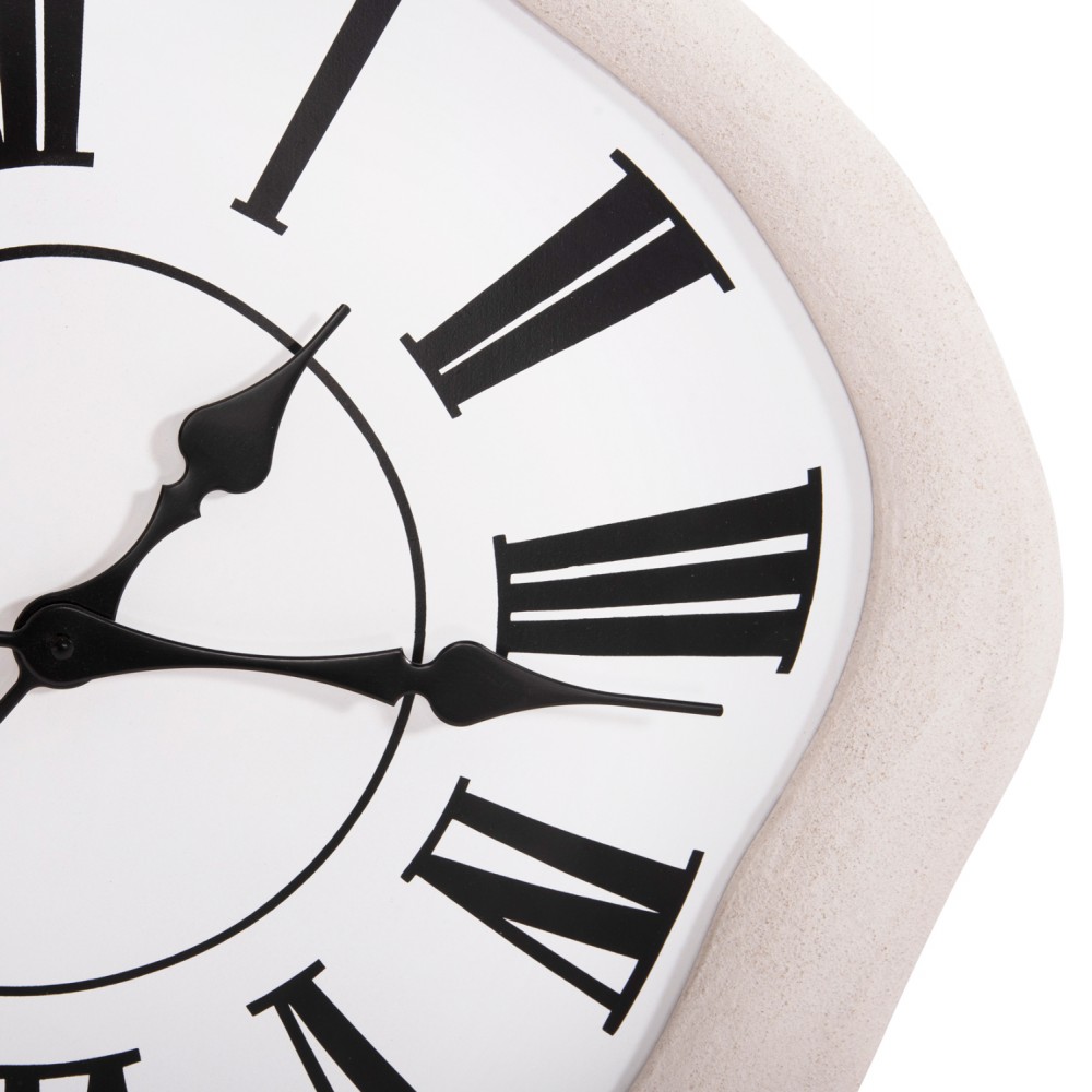 Ρολόι τοίχου "SANTORINI" από mdf σε χρώμα υπόλευκο/μαύρο 58x2.5x61
