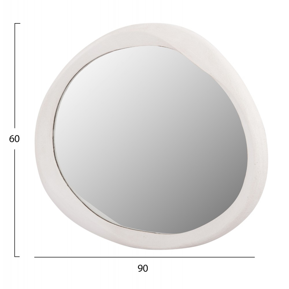Καθρέπτης τοίχου "SANTORINI" από mdf σε χρώμα υπόλευκο 90x3,2x60
