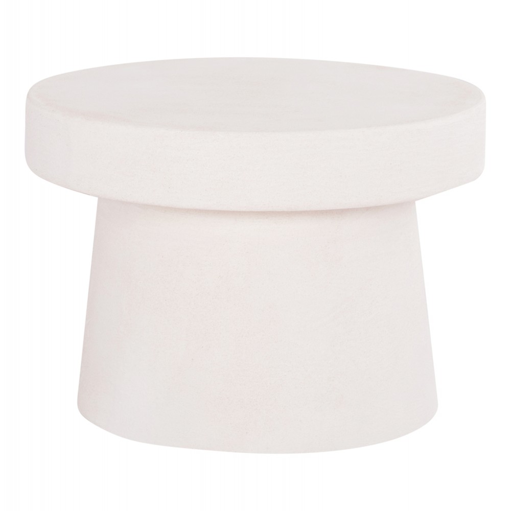 Τραπέζι σαλονιού "SANTORINI" από mdf σε χρώμα υπόλευκο Φ60x42.5