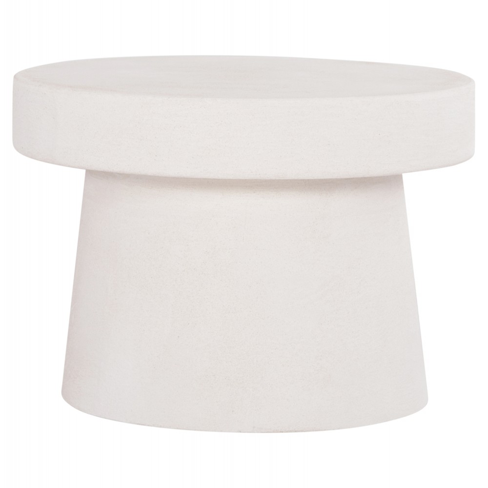 Τραπέζι σαλονιού "SANTORINI" από mdf σε χρώμα υπόλευκο Φ60x42.5