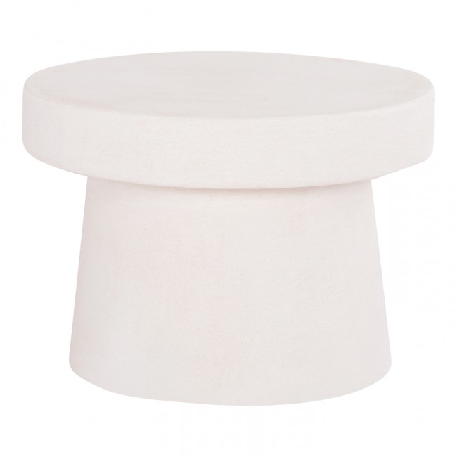 Τραπέζι σαλονιού "SANTORINI" από mdf σε χρώμα υπόλευκο Φ60x42.5