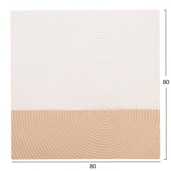Πίνακας "SANTORINI" από mdf σε χρώμα υπόλευκο/καφέ 80x80