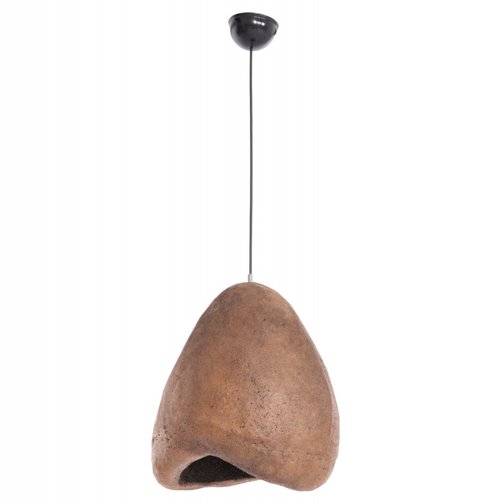 Φωτιστικό οροφής "STONER" από ρητίνη σε χρώμα σκούρο μπεζ 35x27x40