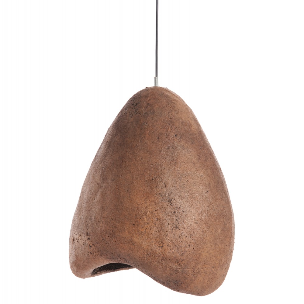 Φωτιστικό οροφής "STONER" από ρητίνη σε χρώμα σκούρο μπεζ 35x27x40