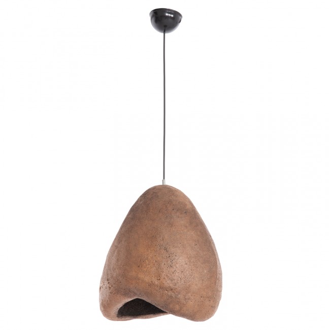 Φωτιστικό οροφής "STONER" από ρητίνη σε χρώμα σκούρο μπεζ 35x27x40