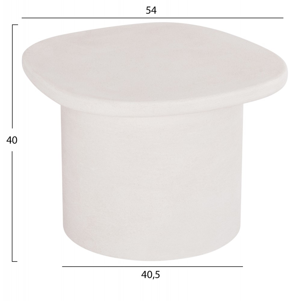 Τραπέζι σαλονιού "SANTORINI" από mdf σε χρώμα υπόλευκο 54x54.5x40