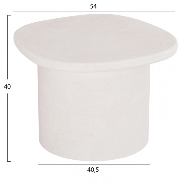 Τραπέζι σαλονιού "SANTORINI" από mdf σε χρώμα υπόλευκο 54x54.5x40