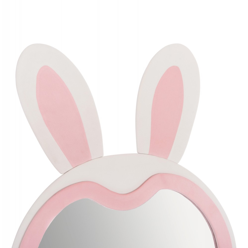 Καθρέπτης δαπέδου "BUNNY" παιδικός από mdf σε χρώμα λευκό/ροζ 80x162